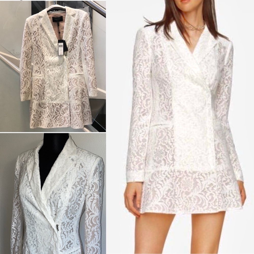 BCBGMaxAzria White Lace Mini Dress